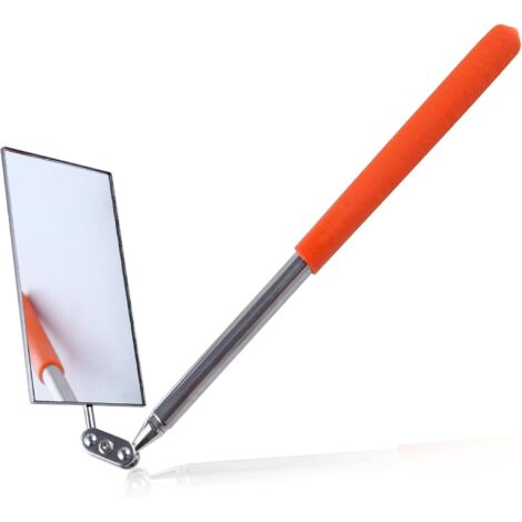 Miroir d'inspection télescopique avec tête pivotante à 360° - Miroir rectangulaire Extensible jusqu'à 49,5 cm de Long - Miroir d'inspection sur bâton pour vérifier l'observation du véhicule