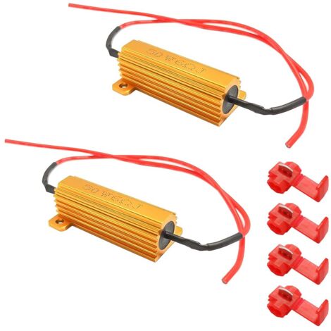 Pièces Résistance Pour Clignotants LED, 50W 6Ohm LED Résistances De Charge, Clignotants Résistance Flasher Adaptateur Flash Fix Erreur, Clignotants Résistance Pour LED Lumières Feux Plaque