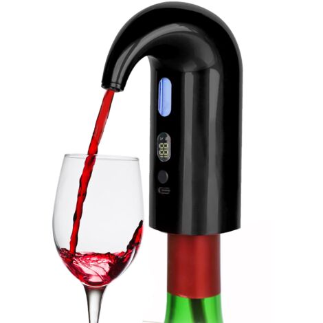Aérateur de vin électrique verseur, carafe à vin portable à commande tactile et pompe distributeur de vin pour vins rouges et blancs, distributeur de vin automatique rechargeable de type C