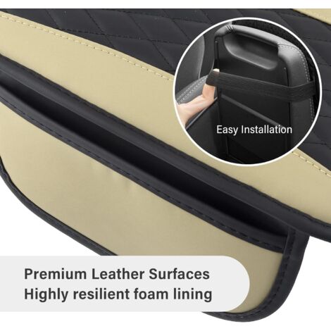 Rneswi Housse D'accoudoir De Voiture En Cuir Pour Console De Voiture Avec Poche Et Boîte à Mouchoirs Pour SUV, Camion, Berline (rouge Favori