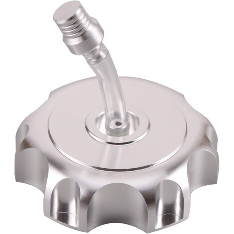 Bouchon de réservoir d'essence CNC de remplacement pour quad, moto tout-terrain et pit bike Taotao Roketa Apollo SSR 50cc, 70cc, 110cc, 125cc et 150cc (argenté)