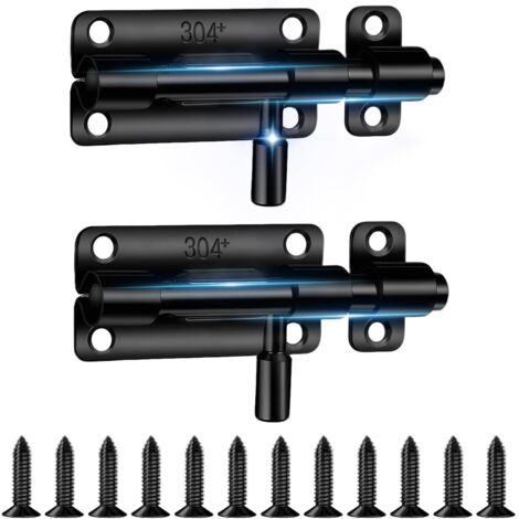 Loquet Porte, 2 Pièces 304 Targette de Porte Exterieur, Verrou Porte Exterieur, Loquet de Porte Coulissante en Acier Inoxydable, pour Entrepôt Garage Grange Portail Cour Porte (1/5)