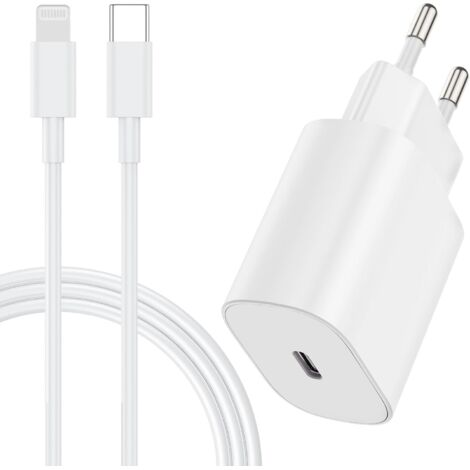 20W Chargeur iPhone USB C Rapide, Apple Cable Rapide avec 2m Câble USB C pour iPhone 14 Pro Max/14/13 Mini/13 Pro/13 Pro Max/12 Mini/12 Pro/12 Pro Max/11/SE/XR/XS Max/iPad
