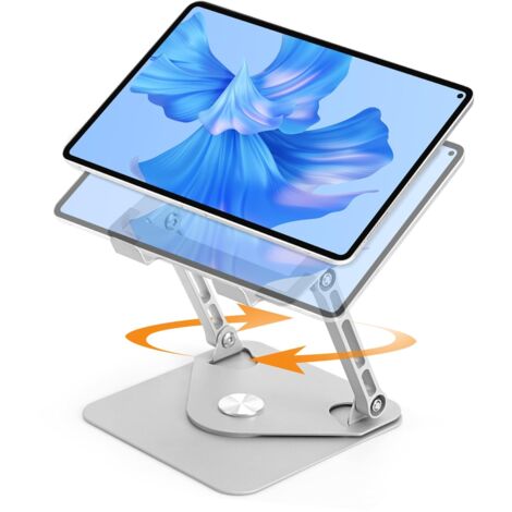 Support rotatif à 360° pour tablette de bureau, hauteur et angle réglables, support en acier pour iPad avec refroidissement cavité, rembourrage en silicone antidérapant, support MacBook Pro (1/5)