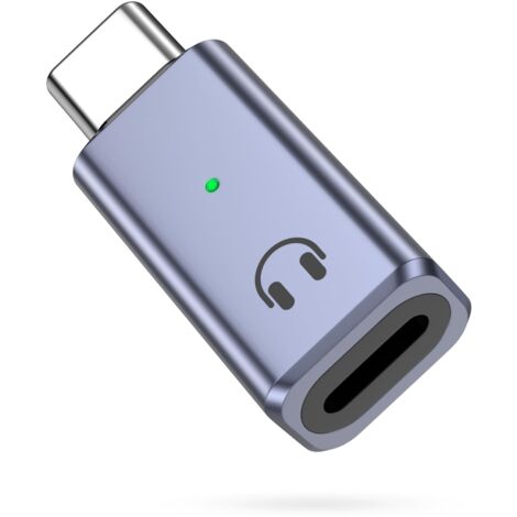 Adaptateur audio Lightning vers USB-C, adaptateur USB C vers Lightning pour iPhone Air 17 16 16e 15 Pro Max Plus, iPad Air/Pro, MacBook, sans chargement/date, gris