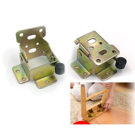 (1 paire) Rallonge de pied de table pliante autobloquante à 90 degrés, support d'étagère pliante, support d'étagère télescopique dissimulé pour bureau, lit, charnières (M1-an ya)