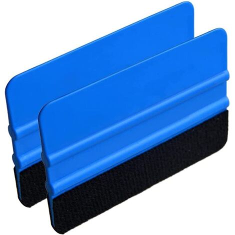 Lot de 2 raclettes en plastique, Raclette de voiture Decal Outil d'application de teinte de fenêtre, Autocollant Décalque Raclette, Raclette de bord en feutre en plastique (1/5)