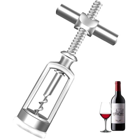 Ouvre-bouteille en alliage de zinc, tire-bouchon en forme de cloche, couteau de service en croix utilisé pour les vins en liège tels que les vins rouges ouverts et les vins blancs secs, (001)