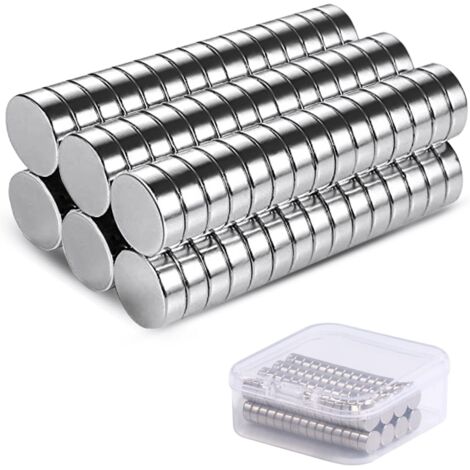 60PCS Petits Aimants de Frigo,6mm x 3mm, Neodyme, Mini, Puissant Punaise Métalliques pour Réfrigérateur,Images,Bricolage,Carte,Tableau Blanc,Calendrier