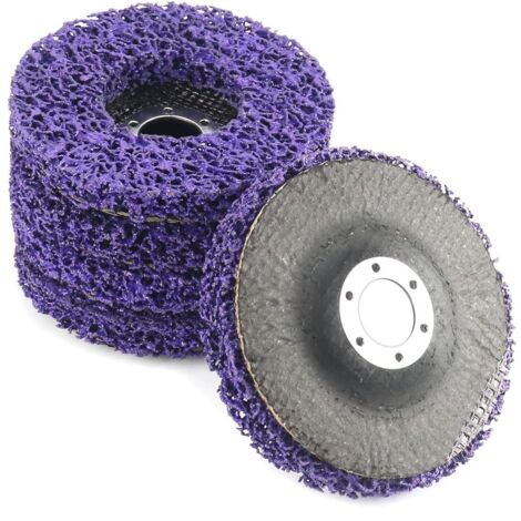 Lot de 5 CSD Disques de Nettoyage, 115 mm, pour surfaces en métal, plastique, ciment, bois et pierre, violet (1/5)