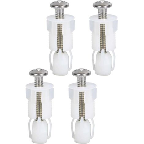 Lot de 4 raccords et fixations de siège de toilette, vis de couvercle de toilette, kit de pièces de rechange universelles pour abattant de toilettes, kit de pièces de rechange pour couvercles de