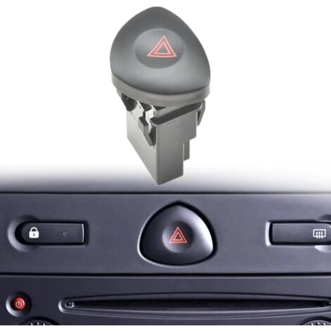 Feux d'urgence de danger Bouton d'avertissement compatible avec Re-nault Clio II Hatchback 2001-2003 2005 2006