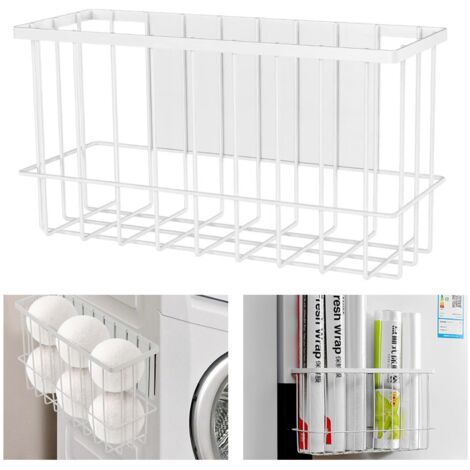 Étagère à épices - Panier magnétique - Espace de Rangement pour buanderie, Cuisine et réfrigérateur - Adhère aux Surfaces magnétiques - Magnétisme Puissant (Blanc)