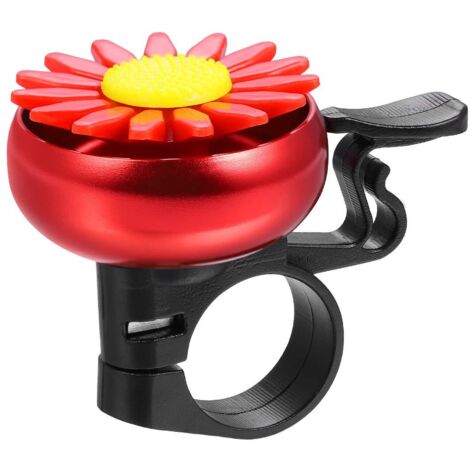 Sonnette de vélo - Motif floral - Pour enfant - Accessoire de vélo - Rouge