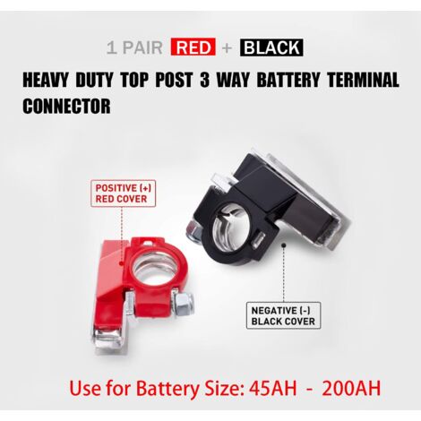 Lot de 2 bornes de batterie pour voiture, 12 V, en cuivre étamé, borne ...