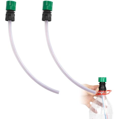 2 Pièces Adaptateur de Bouteille avec Tuyau Transparent pour Pistolets Haute Pression, Adaptateur D'extension de Rechange pour Bouteille de Cola, Raccords de Bouteille pour Bouteille de Soda
