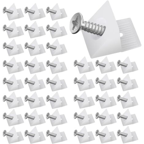 Cales en Plastique pour Meuble Tiroir, Fond de Tiroir Connecteur avec Vis Équerre De Fixation Renfort Tiroir Connecteur Arrière Stabilisateurs pour Réparer Affaissement Étagère Meuble (40)
