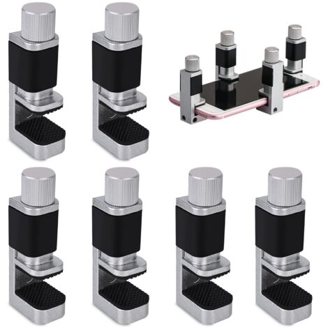 Lot de 6 pinces de fixation réglables en métal - Pour écran LCD - Outil de réparation réglable pour smartphone et ordinateur