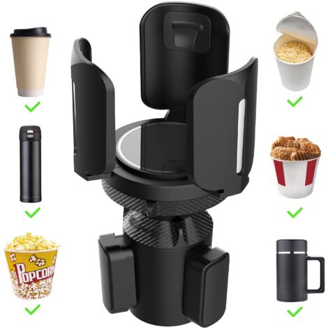 Porte Gobelets pour Auto Tout Purpose Car Cup Holder Adaptateur Expander Adjustable Base Multifunctional Voiture Tasse Boisson Porte-Boissons pour Voitures Canettes de Boisson Holder Noir