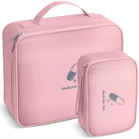 Trousse de Secours Vide, 2 Pièces Étanche Sac de Médecine Portable, Trousse de Médecine Sac d'urgence de Grande Capacité, Sac de Rangement de Médicaments pour Maison, Bureau, Voyages
