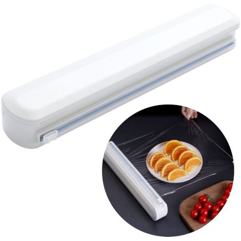 Distributeur Film Alimentaire Coupe Papier - Accessoires de Restaurant Cutter Découpage Organisateur Convient Aux Largeurs InféRieures à 32 CM pour Feuille D'aluminium Emballage Plastique
