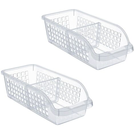 2PCS Coffre-Fort de Stockage Avec une Plaque Séparatrice - Conteneur de Stockage de Cuisine, Réfrigérateur et Autres Organisateurs (1/5)
