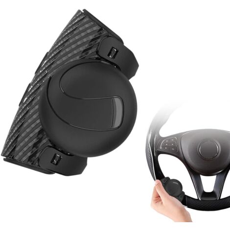 Steering Wheel Knob with Ball Bearing, Removable Steering Wheel Assist, 360° Rotation for Car, Truck, Tractor, Forklift, etc. (Black)