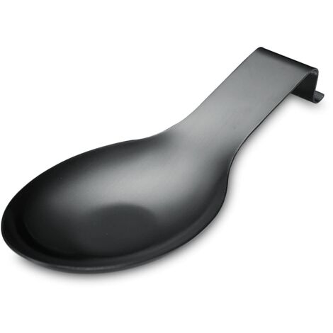 Repose Cuillère En Noir Mat, Porte Cuillère En Acier Inoxydable Pour Cuisinière, Porte Stensiles De Cuisine Pour Louches, Pinces, Spatule, Porte-cuillère Pour Cuisinière (1PC-9,5 Pouces)