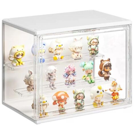 Vitrine pour Collection, Boîte de Présentation Transparent avec LED, Vitrine Acrylique avec Porte Magnétique pour Funko Pop, Figurine Pop, Maquette, Action Figurine, Blind Box 27×22×18cm (1/5)