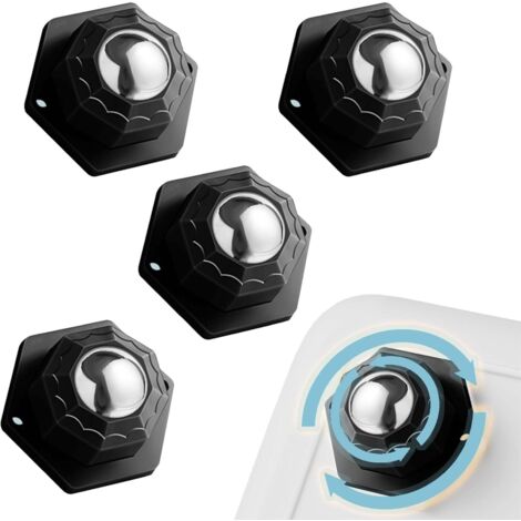 4 Pièces Roulettes pour Meubles - Universelles Adhésives 200kg Schwarz, 360° Poulie Mobile Rotative pour Charges Lourdes