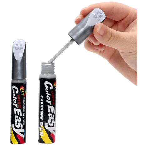Stylo Retouche Peinture Voiture, Stylo Réparation des rayures Auto, Peinture, Anti Rayure pour Carrosserie Moto Voiture Vélo, 2 Pièces (Argent)