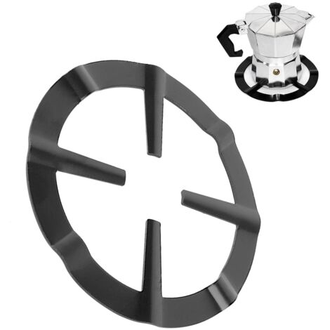 Support de Casserole Moka, Support Pot À Moka Acier Inoxydable pour Cuisinière Gaz Rond Métal Réducteur D'anneau de Gaz Cafetière Réducteur Étagère Anneau pour Cuisson - Noir 13.3cm