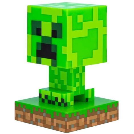 Lampe 3D Minecraft Creeper - Lampe de Nuit - 12 cm de Haut, Fonctionne sur Piles, Décor de Chambre pour Gamers, Vert