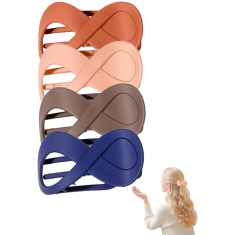 Lot de 4 pinces à cheveux plates pour femme, pinces à cheveux plates antidérapantes pour cheveux épais ou fins, accessoires de cheveux solides pour un style quotidien (4 pièces) (1/5)