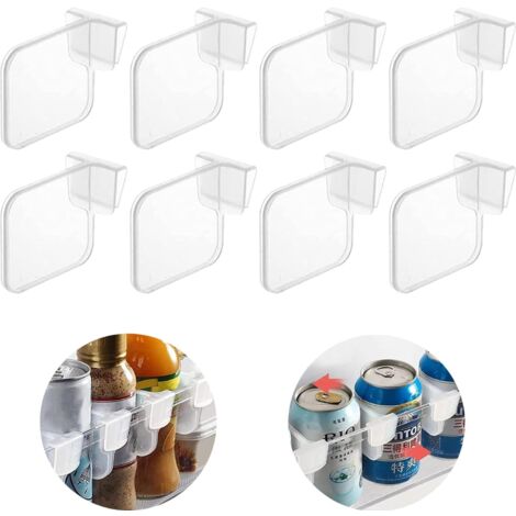 Lot de 8 séparateurs de tiroir de réfrigérateur, bacs de rangement transparents, paniers de rangement, séparateur de tiroir portable, boîte de rangement en plastique
