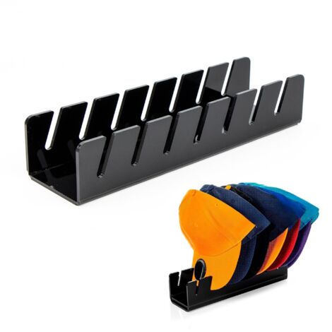 Support Casquette Rangement - Range de Casquettes, Organisateur Casquettes Baseball en Acrylique, pour Présentation Baseball, Peut Contenir 7 Casquettes de Baseball, Noir