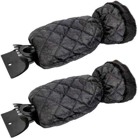 Lot de 2 Grattoirs à Glace pour Voiture - Grattoir Pare Brise Voiture Gant pour Vitres, Grattoirs à Neige avec Doublure Imperméable, Enlève la Glace et Garde Les Mains au Chaud - 2 PCS