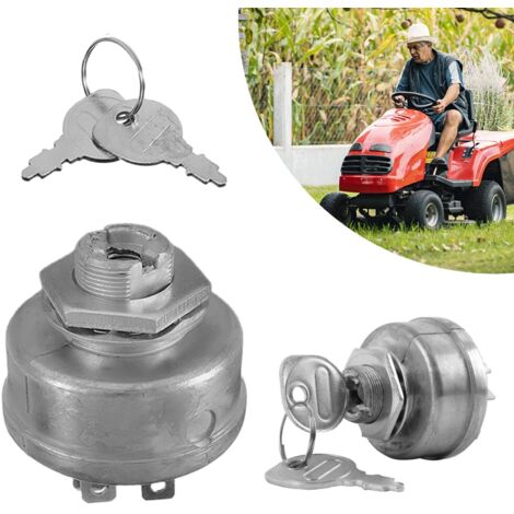 12v Interrupteur de Démarrage du Moteur du Tracteur Universel, Clé à 5 Broches àvec 2 Clés, Interrupteur de Démarrage pour Tondeuse à Gazon, Tracteur