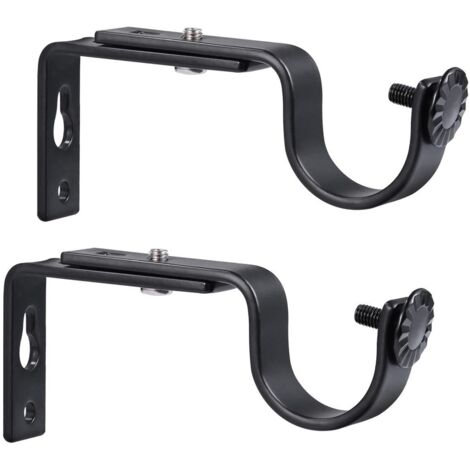 2pcs Réglable Tringle à Rideau Support de Poteau Draperie Tringle Supports pour Tige 1 Pouce 15-22mm