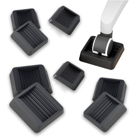 Patins de meubles en caoutchouc antidérapant : 8 pièces patins à roulettes pour fauteuil roulant de bureau et roues antidérapantes pour tous les sols