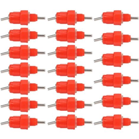 20pcs Tétine Abreuvoir Automatique pour Poule, Canard, Volaille, Système d'eau avec Vis à Vis pour Élevage et Alimentation du Bétail équipement