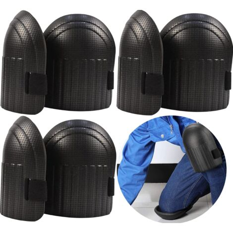 Genouillères pour la Maison et le Jardinage, 3 Paires de Coussins en Mousse EVA Légers et Imperméables avec Sangles Adaptables pour le Jardinage, le Nettoyage de la Maison, Noir (1/5)