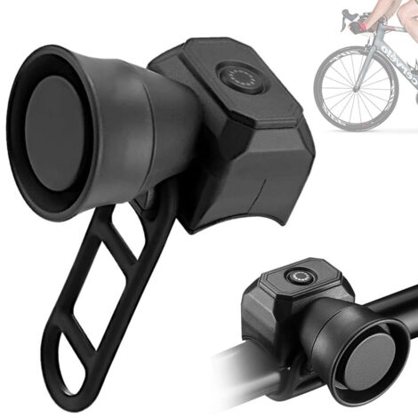 Electric Bicycle Bell, 130dB Electronic Bicycle Bell, Waterproof IPX4 Portable USB Charging Bike Horn 5 Modes Ring for Adults Children Mountain Bike Road BMX Scooter Black
