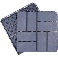 Terrasse carrée en Bois-Plastique, tuiles Composites emboîtables, terrasse extérieure, toits, Jardins, patios, parquet à Pose Automatique(Grigio,3030cm,1pcs)