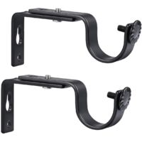 2pcs Réglable Tringle à Rideau Support de Poteau Draperie Tringle Supports pour Tige 1 Pouce 15-22mm