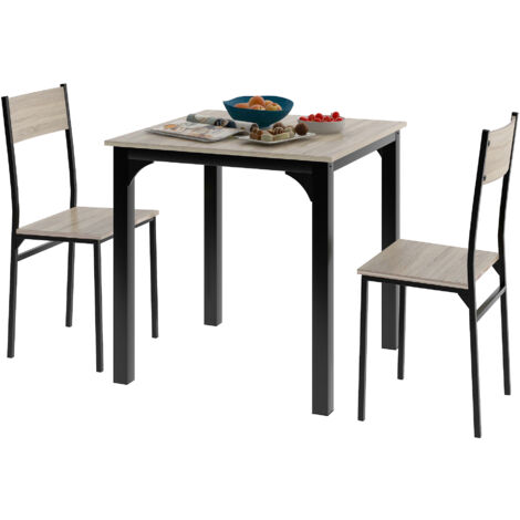 MODFU Conjunto mesa y sillas (juego de 3), estilo sencillo, adecuado para balcón y sala, muebles de cocina, 2 sillas, estilo A (1/5)