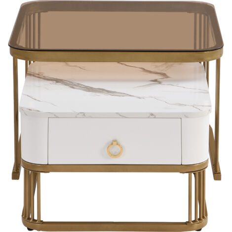 Specchio serigrafato con cornice in ottone, anni '50