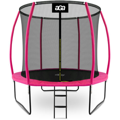 Aga SPORT EXCLUSIVE Trampoline 250 cm Rose + filet de protection + échelle