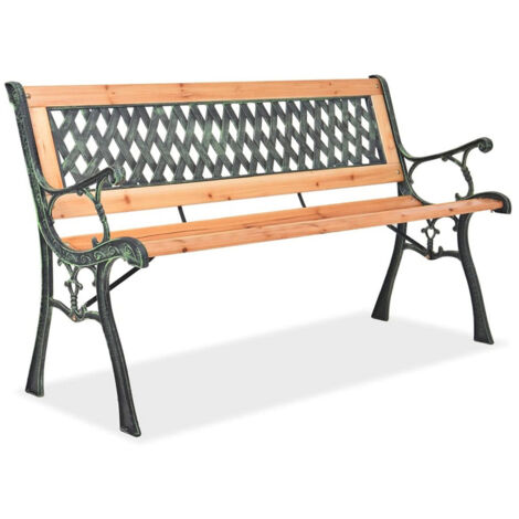 Banc de jardin 125x52x74 cm – MC4365 – Construction en fonte et bois traité – Capacité 150 kg – Pour terrasses et jardins – Linder Exclusiv (1/5)