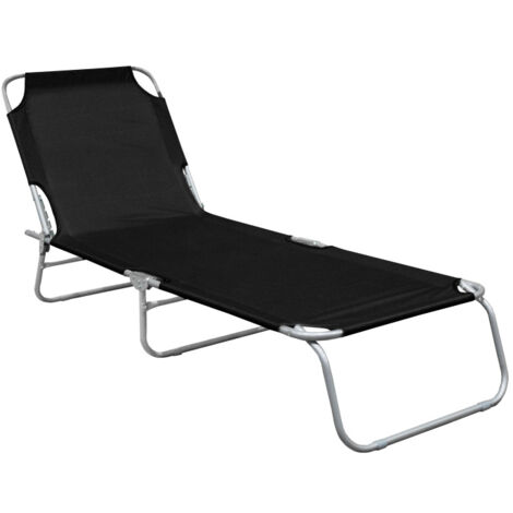 Linder Exclusiv Chaise longue de jardin réglable Noire (1/4)